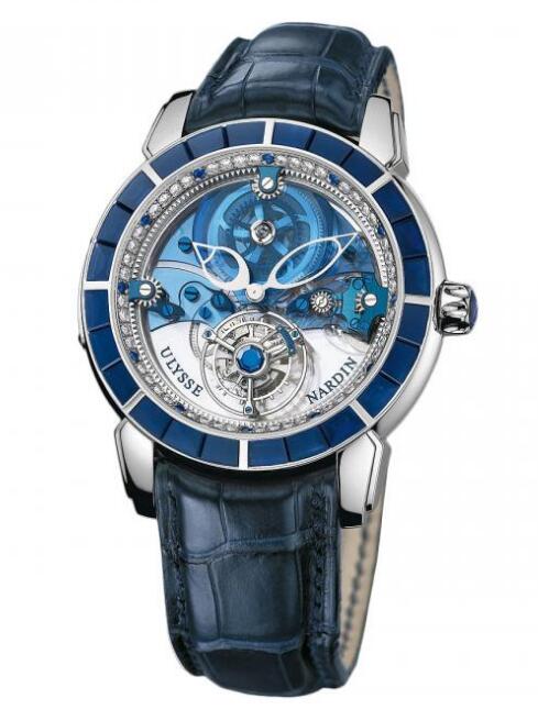 Review Best Ulysse Nardin Royal Blue Tourbillon Haute Joaillerie Platinum 799-90BAG watches sale